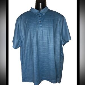 ETONIC Performance Golf Blue Print  Polo Size Men's XXL Activewear Dry Fit